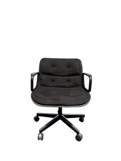 Silla ejecutiva «Mid-Century Modern» de Charles Pollock, en tela gris, para Knoll