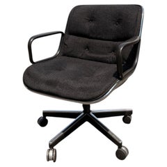 Silla ejecutiva «Mid-Century Modern» de Charles Pollock, en tela gris, para Knoll