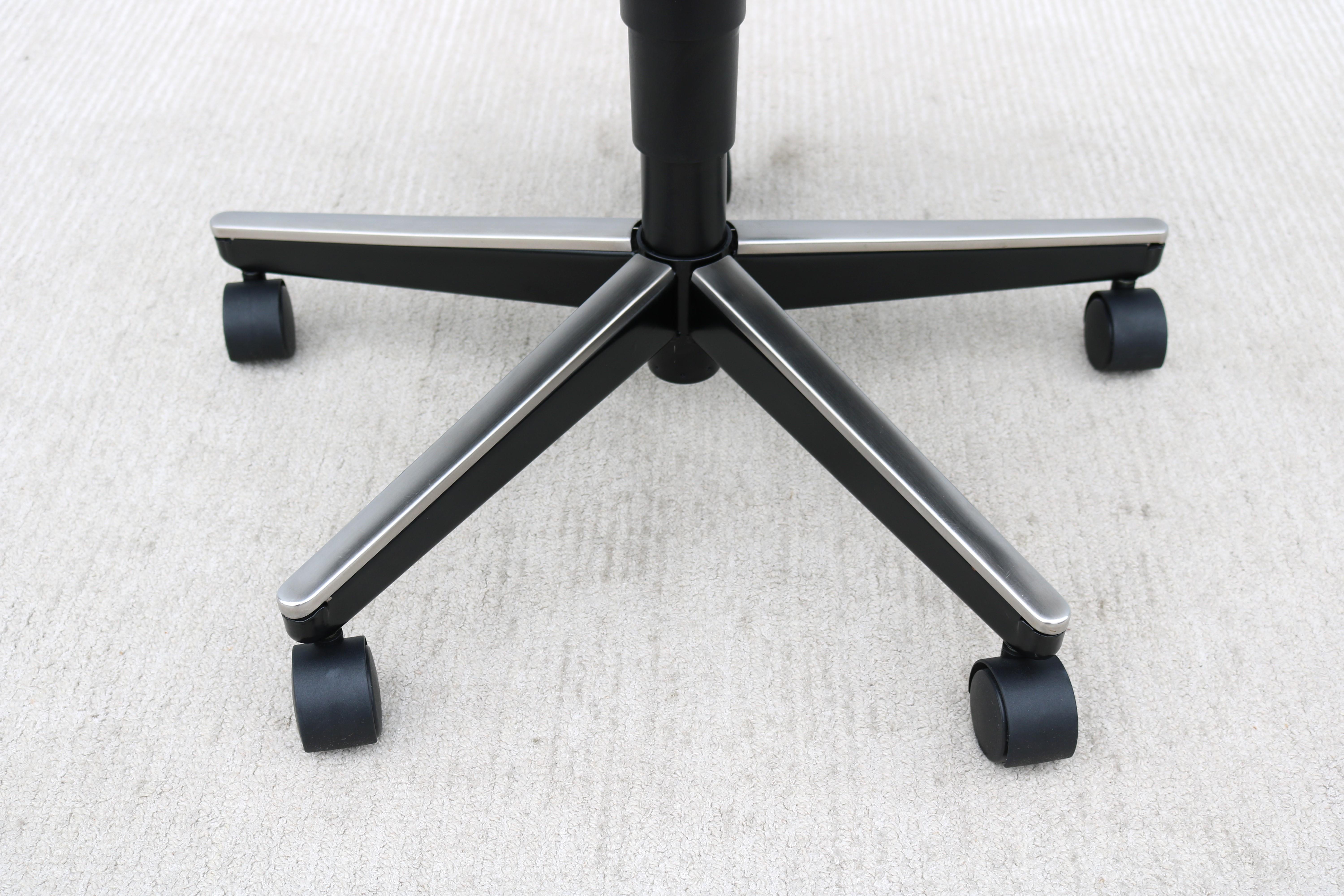 Mid-Century Modern Charles Pollock Knoll Pollock Executive Chair Black Leather For Sale 9