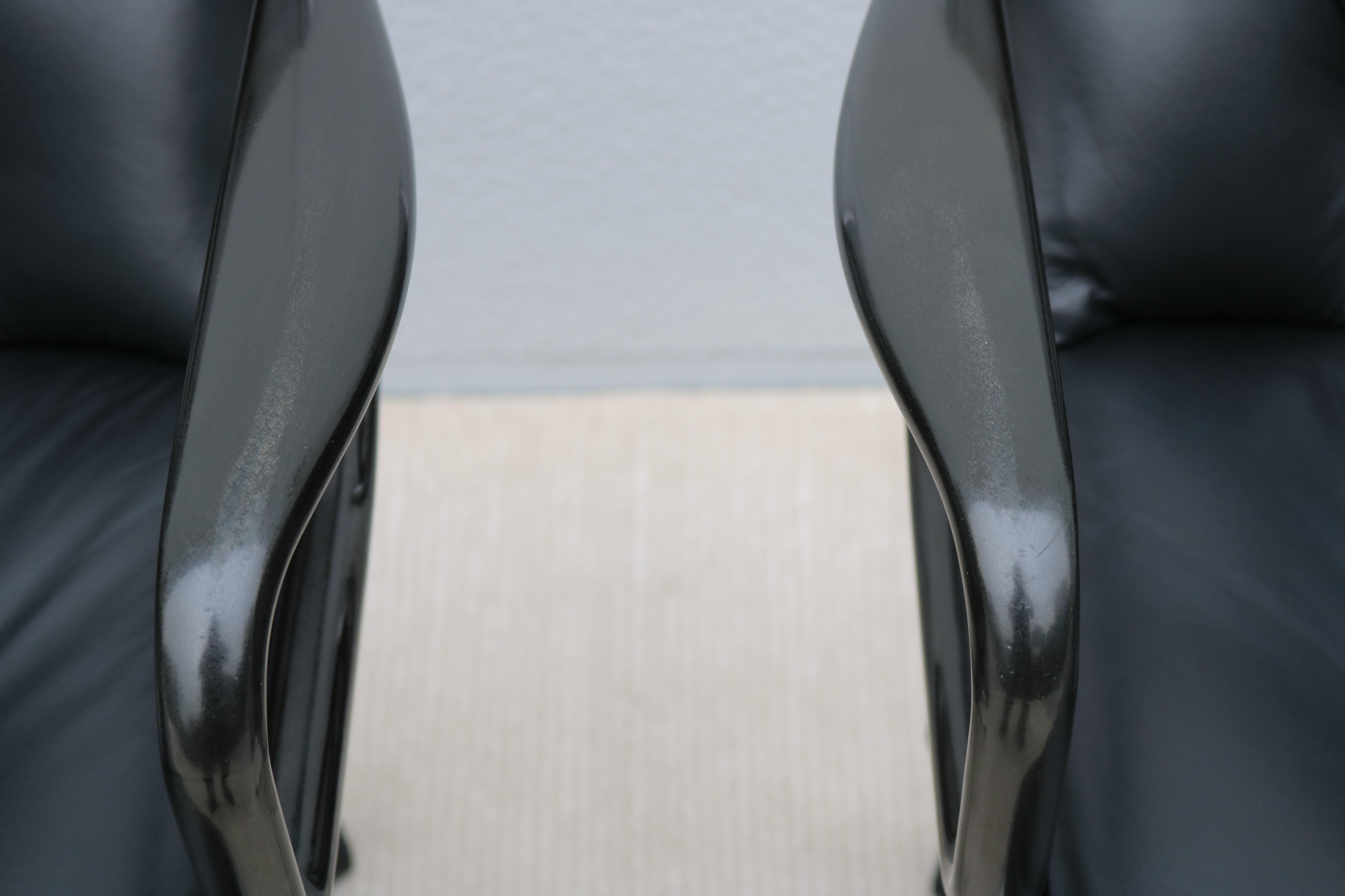 Mid-Century Modern Charles Pollock Knoll Pollock Executive Chair Black Leather For Sale 12