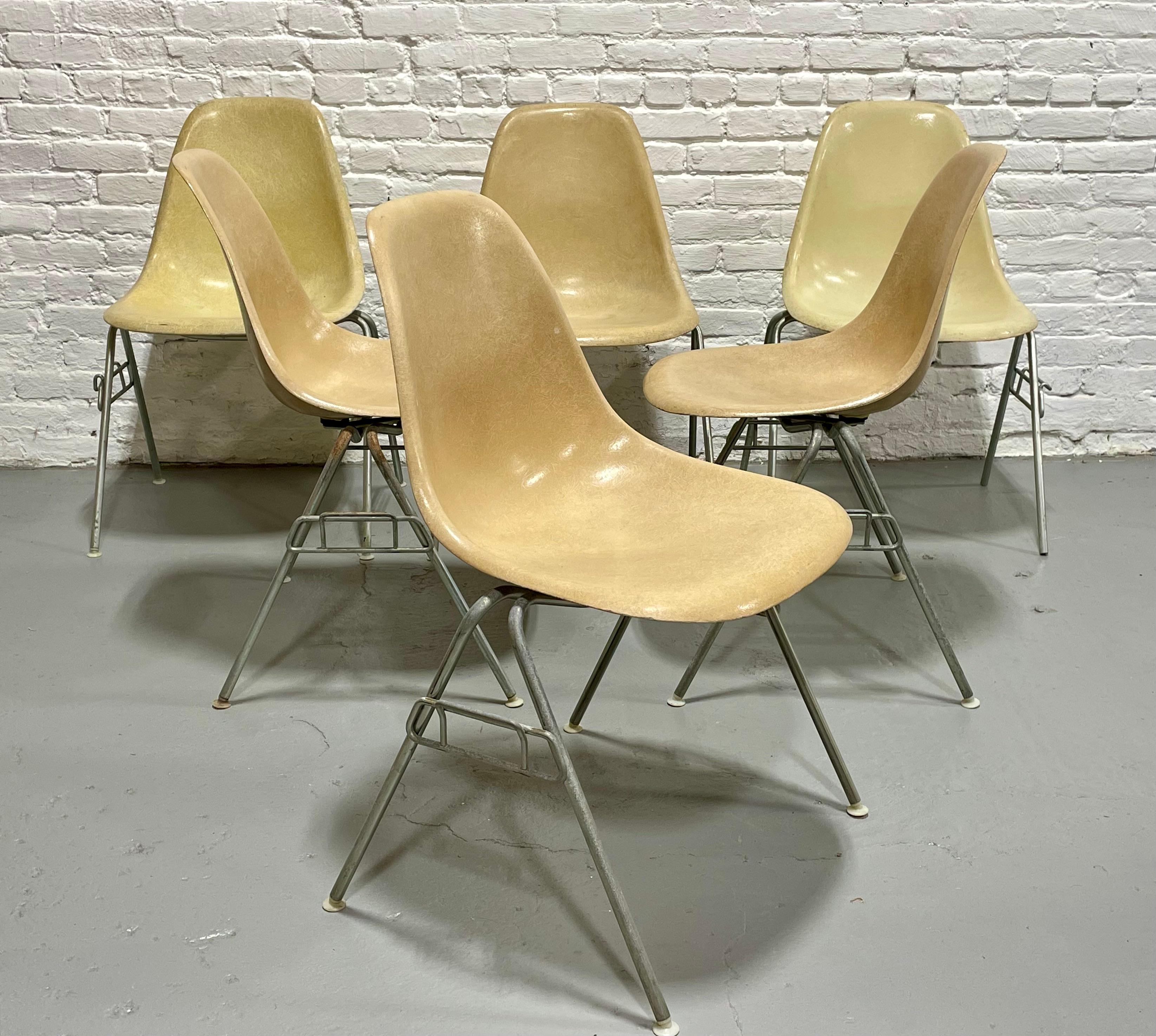 Mid Century Modern Charles & Ray Eames Herman Miller DSS Shell Chairs, Set of 6 For Sale 5