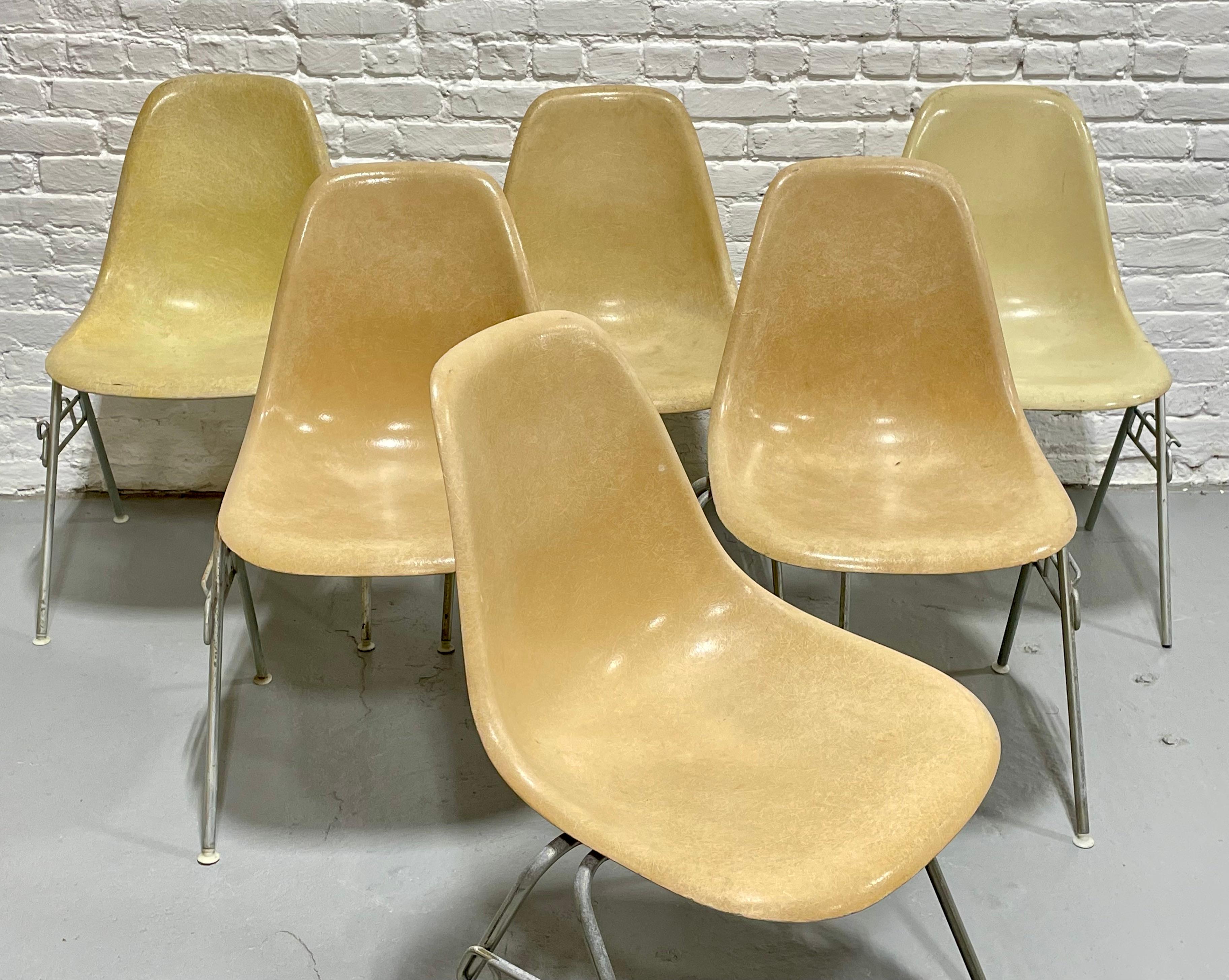 Mid Century Modern Charles & Ray Eames Herman Miller DSS Shell Chairs, Set of 6 For Sale 6
