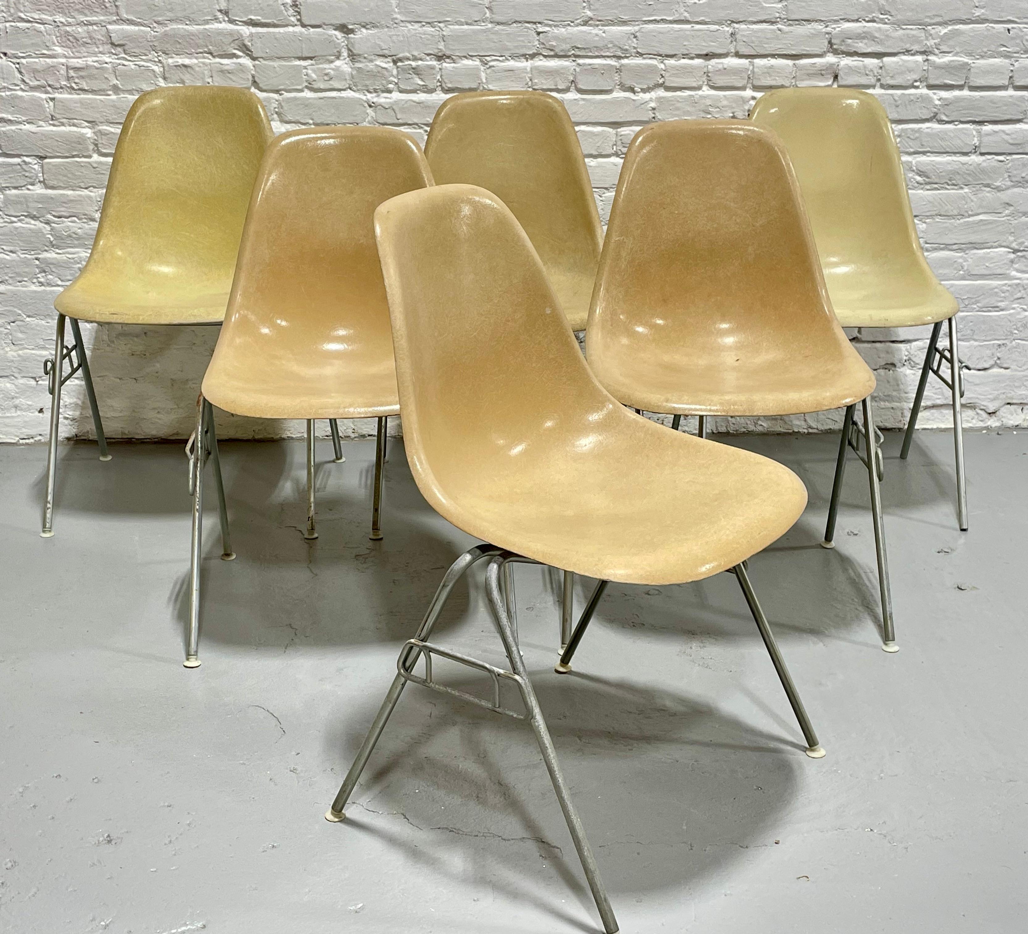 Mid-Century Modern Mid Century Modern Charles & Ray Eames Herman Miller DSS Shell Chairs, Set of 6 For Sale
