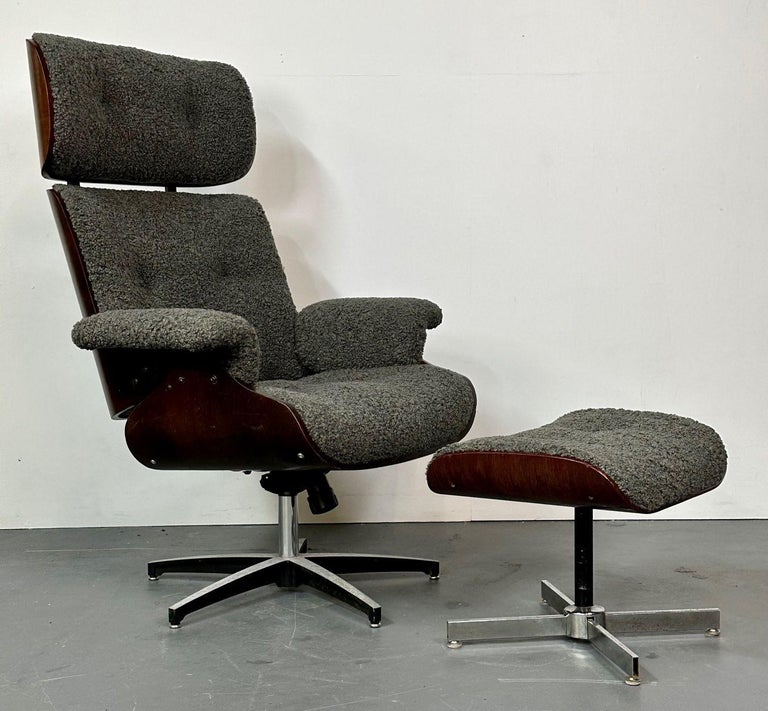 MidCentury Modern Charles and Ray Eames Style Lounge Chair, Ottoman