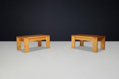 Mid-Century Modern Charlotte Perriand “Les Arcs” Coffee Table in Pine