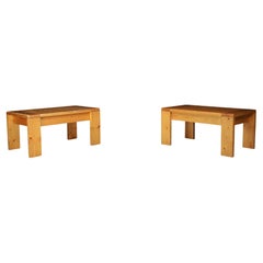 Charlotte Perriand Les Arcs Couchtisch aus Kiefernholz, Moderne der Mitte des Jahrhunderts
