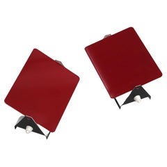 Mid-Century Modern Charlotte Perriand Mod. CP1 Pair Of Red French Sconces