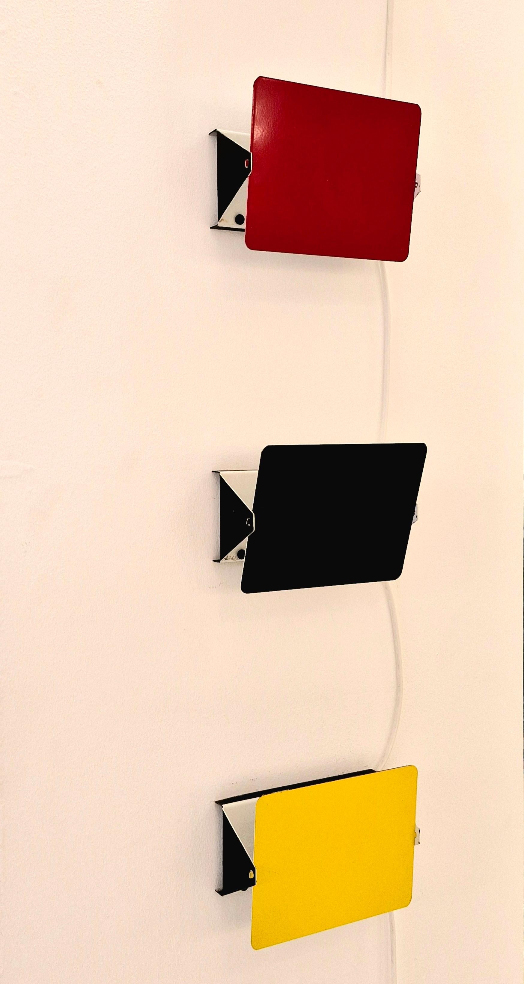 Metal Mid-Century Modern Charlotte Perriand Mod. CP1 Set of 24 French Sconces For Sale