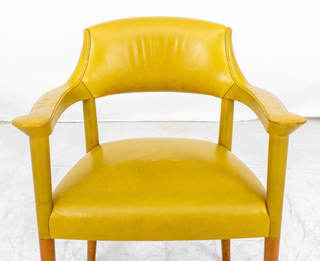 Mid-Century Modern Mid Century Modern Chartreuse Leather Armchair