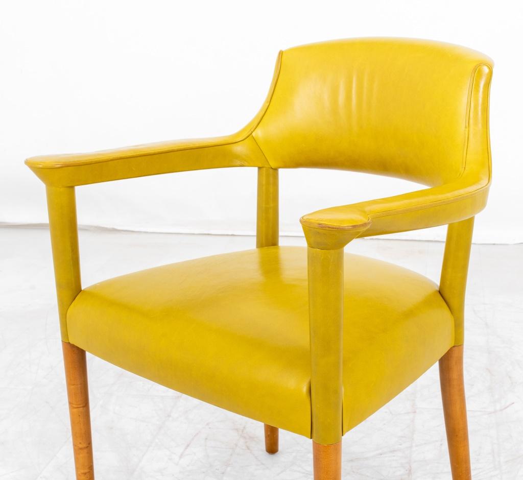 Unknown Mid Century Modern Chartreuse Leather Armchair