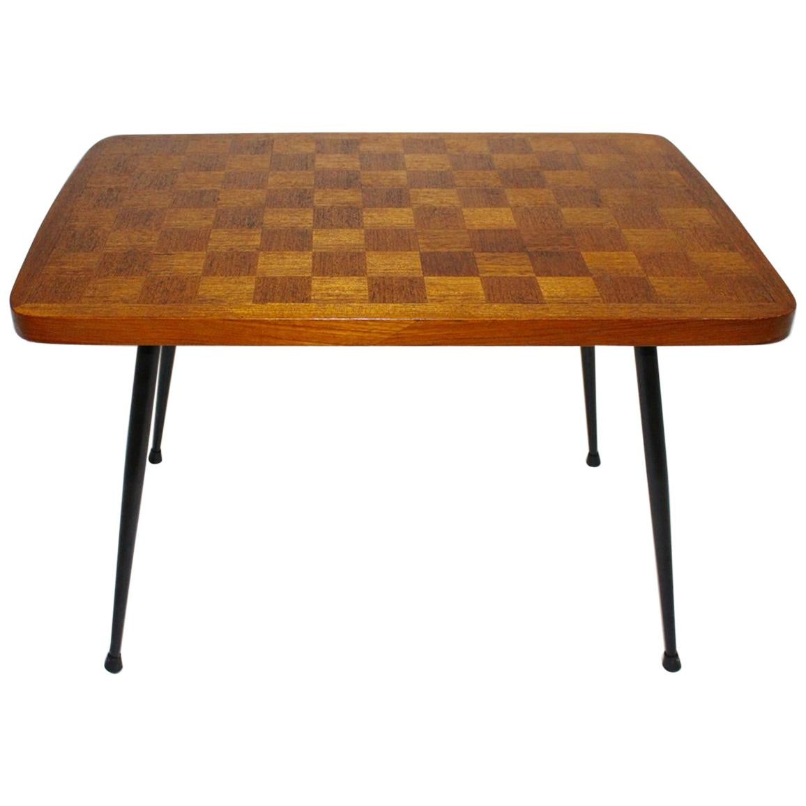 Mid-Century Modern Checkerboard Side Table Vienna, 1950