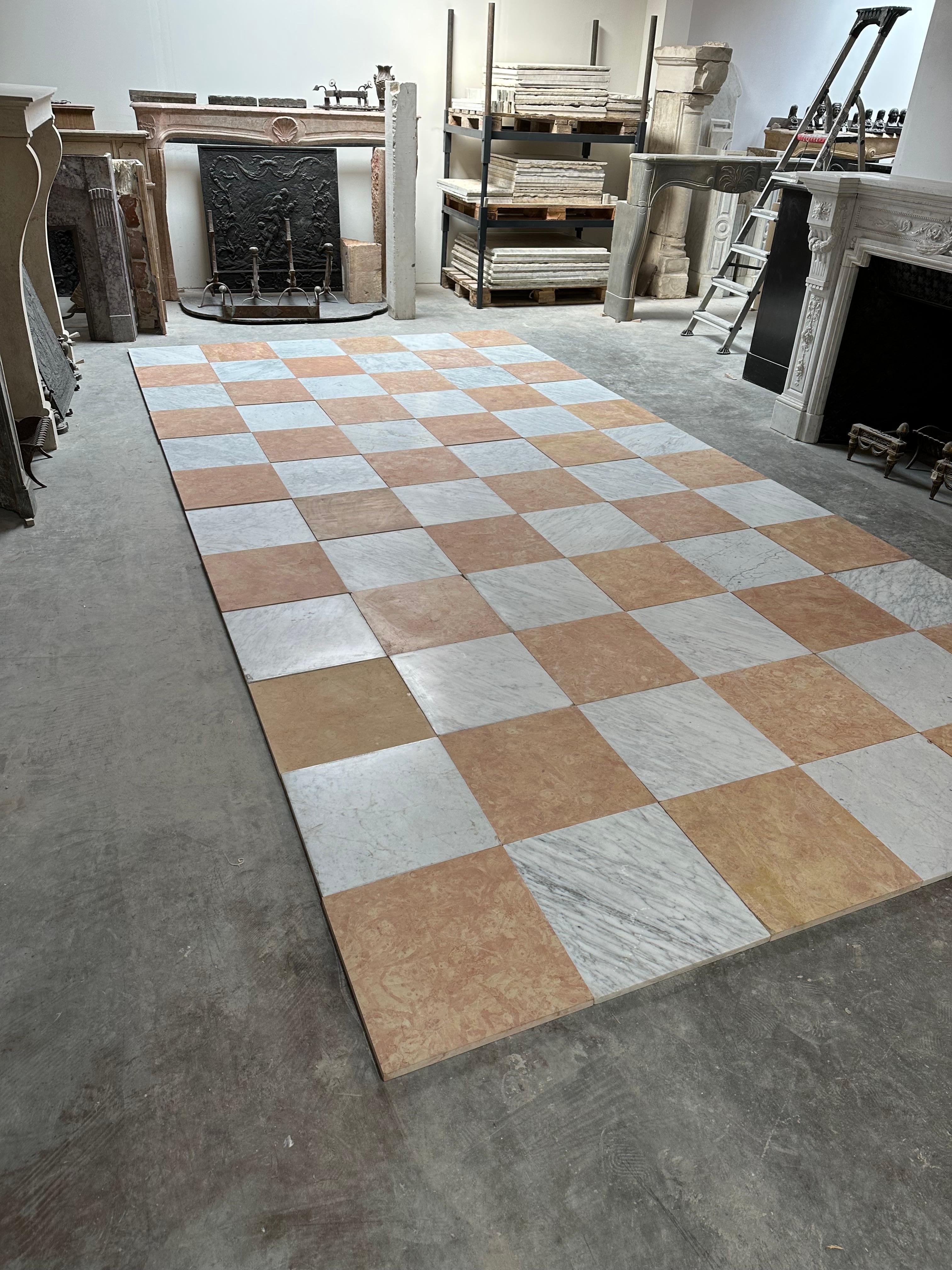 European Mid-Century Modern Checkered Flooring For Sale