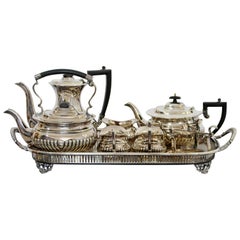 Mid-Century Modern Cheltenham Sheffield 2000 8-Piece Silver Plate Tea Coffee Set