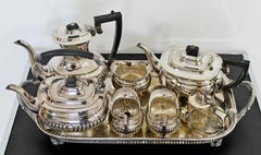 Mid-Century Modern Cheltenham Sheffield 2000 8-Piece Silver Plate Tea Coffee Set