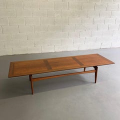 Mid-Century Modern Cherry and Walnut Floating Coffee Table by John Stuart
