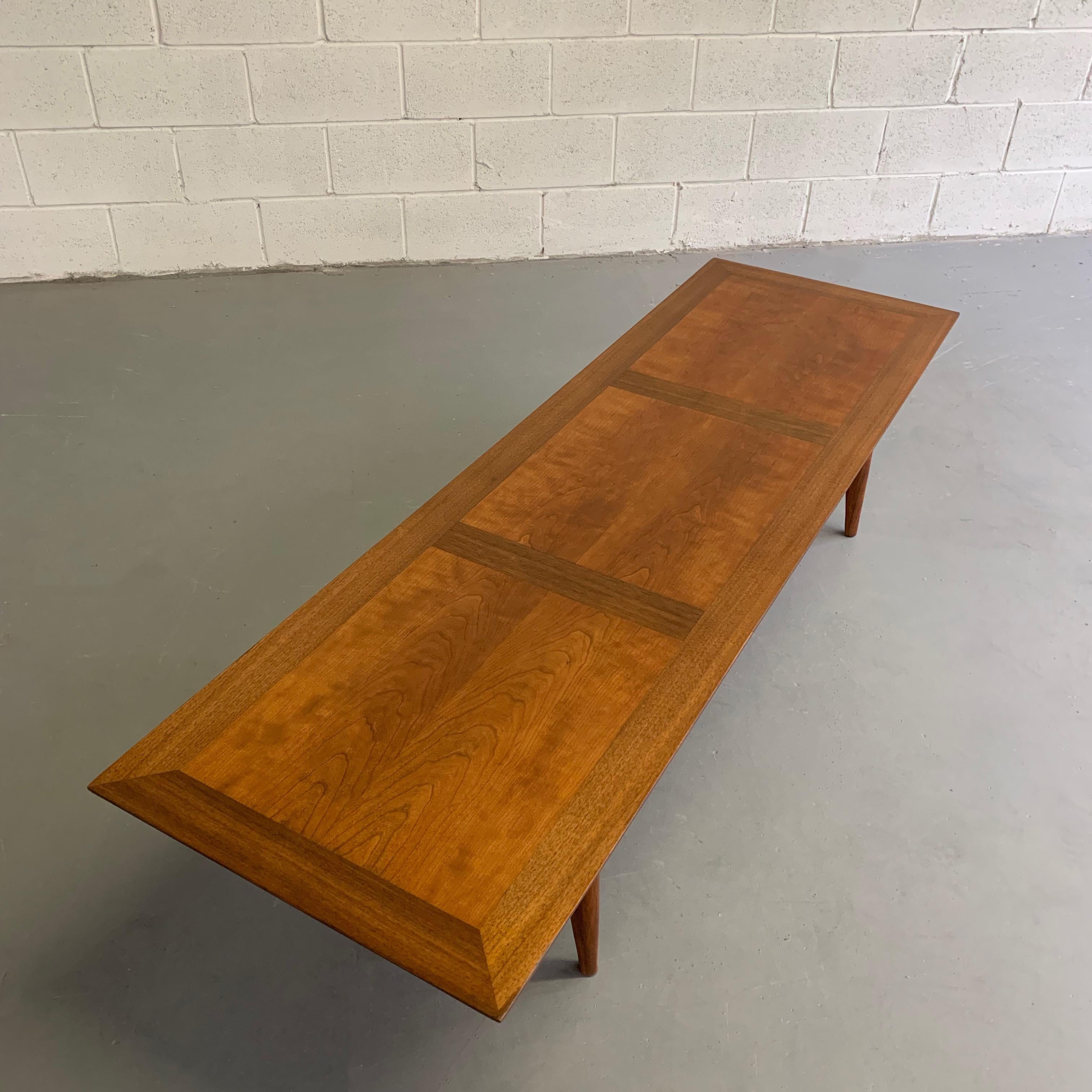 American Mid-Century Modern Cherry and Walnut Floating Coffee Table by John Stuart