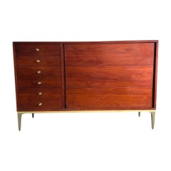 Used Mid Century Modern Cherry Dresser by John Stuart with Brass Legs