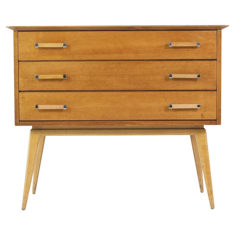 MidCentury Modern Cherry Nightstand by Renzo Rutili For Sale at 1stDibs