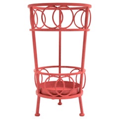 Mid-Century Modern Cherry Red Umbrella Stand Metal Austria, circa 1970