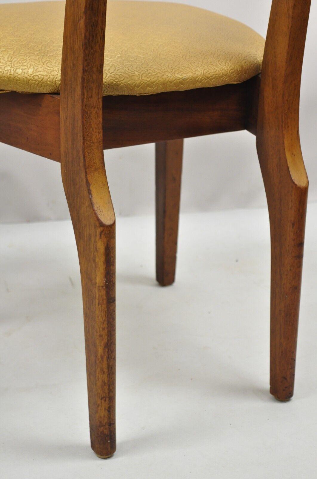 Mid-Century Modern Cherry Wood Curved Back Hoof Leg Side Chair, a Pair For Sale 6