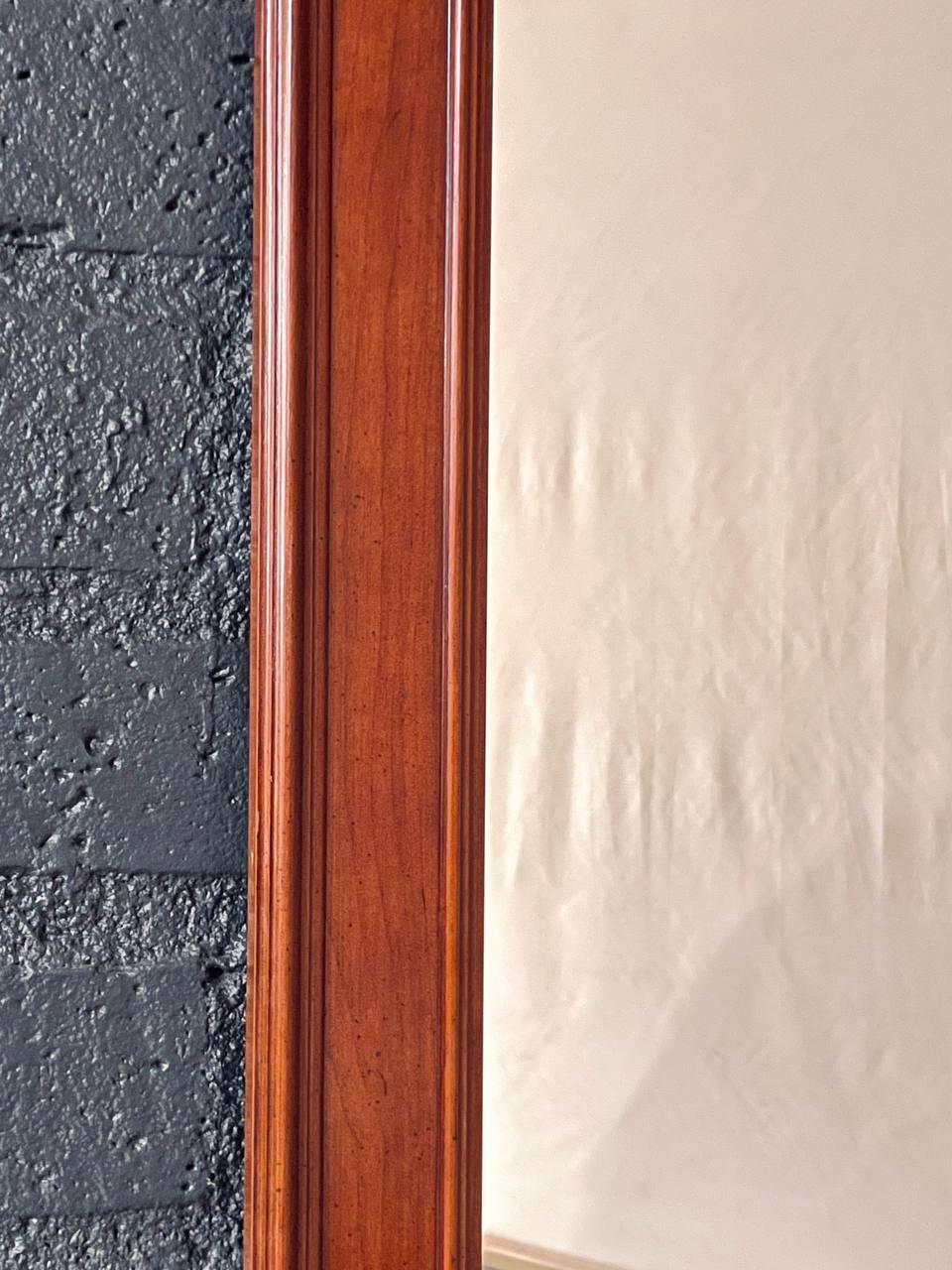 Mid-Century Modern Cherry Wood Wall Hanging Mirror For Sale 5