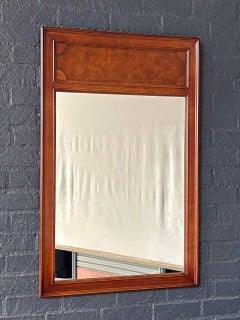 Mid-Century Modern Cherry Wood Wall Hanging Mirror