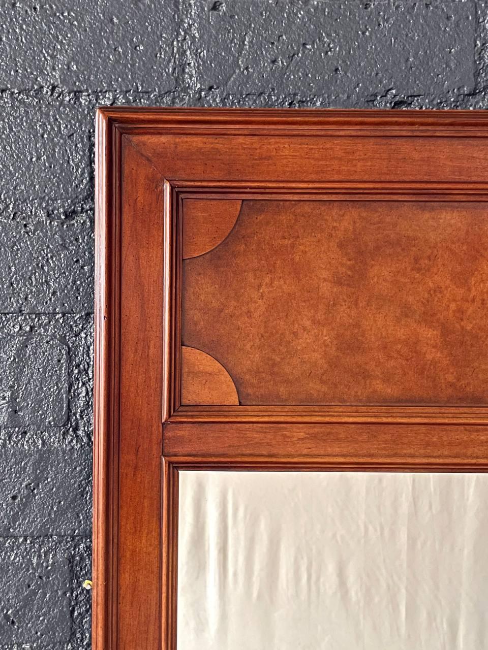 Mid-20th Century Mid-Century Modern Cherry Wood Wall Hanging Mirror For Sale