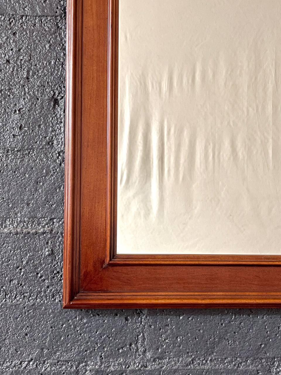 Mid-Century Modern Cherry Wood Wall Hanging Mirror For Sale 3