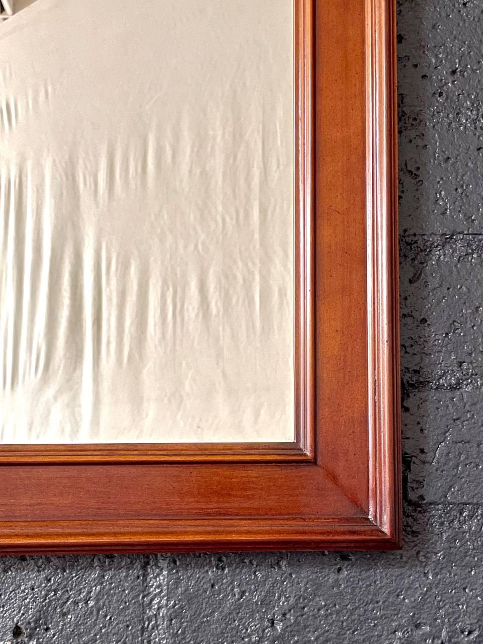 Mid-Century Modern Cherry Wood Wall Hanging Mirror For Sale 4