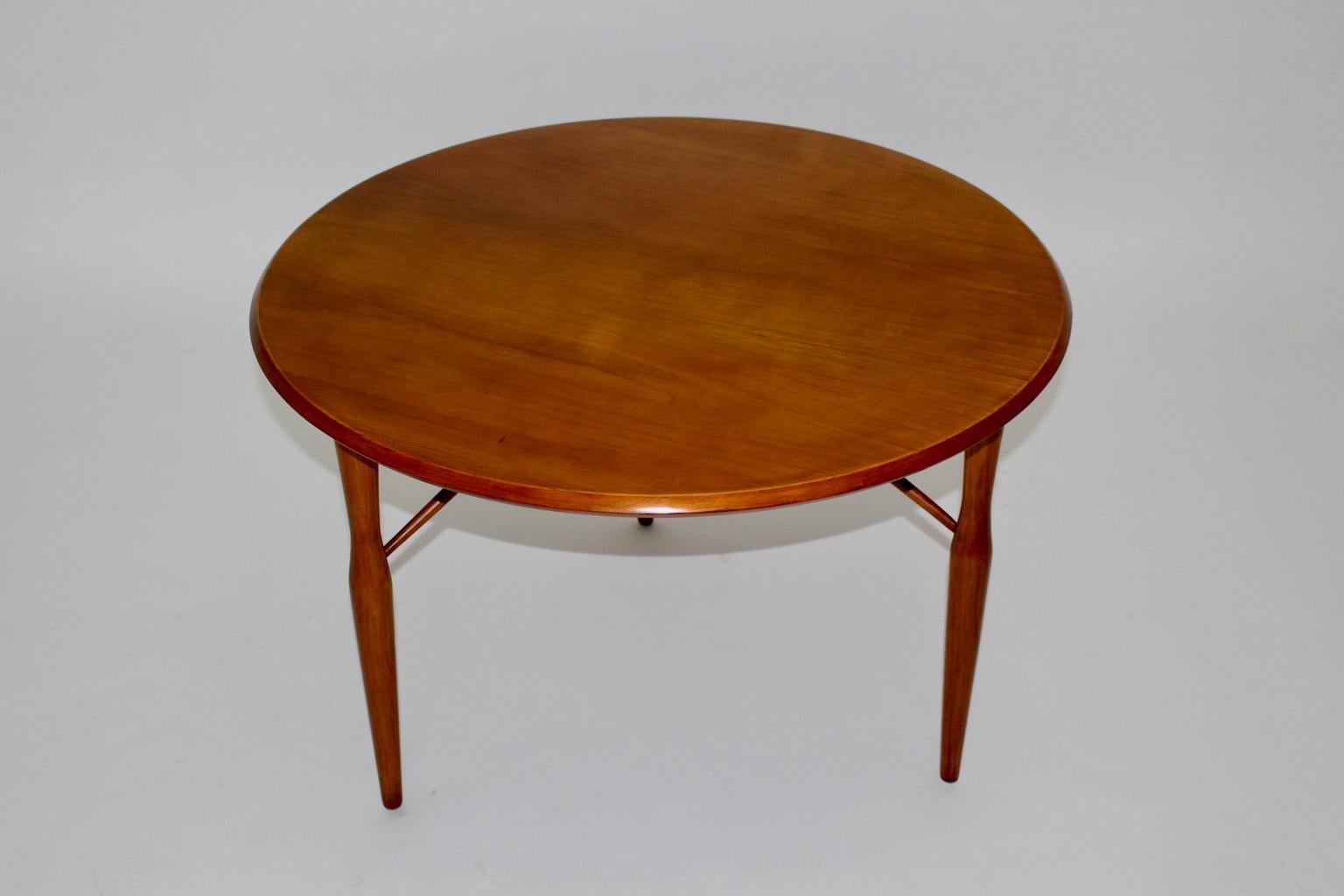 Swedish Mid-Century Modern Cherrywood Coffee Table Josef Frank attributed Sweden 1950 For Sale