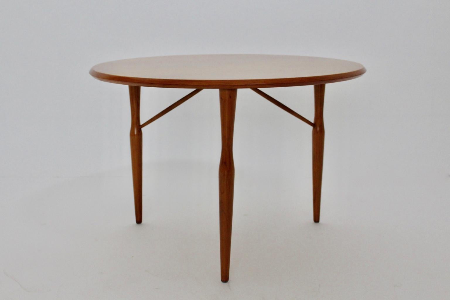 Mid-Century Modern Cherrywood Coffee Table Josef Frank attributed Sweden 1950 For Sale 1