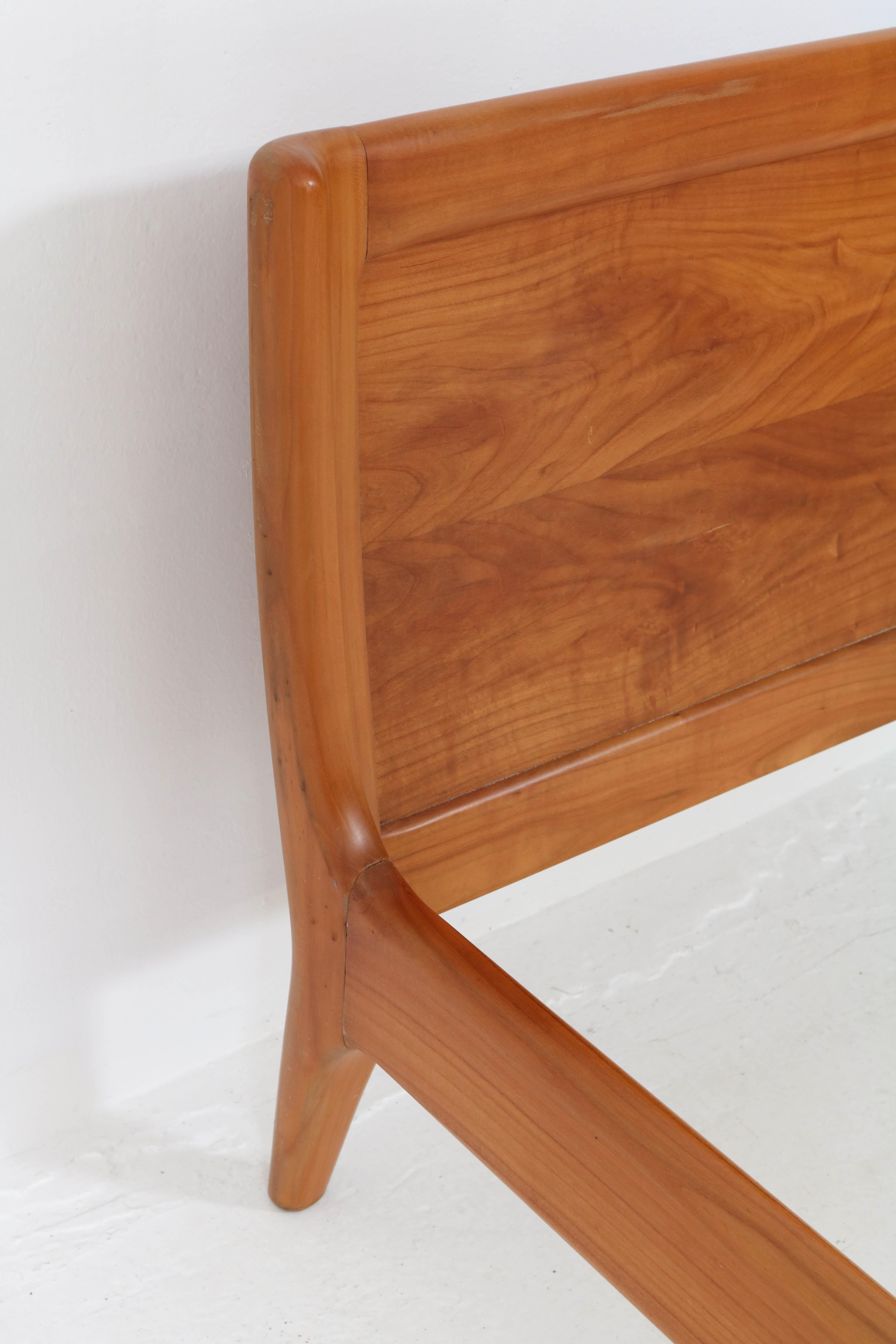 Mid-20th Century Mid-Century Modern Cherrywood Organic Bed Denmark, 1960s