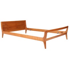 Mid-Century Modern Cherrywood Organic Bed Denmark, 1960s