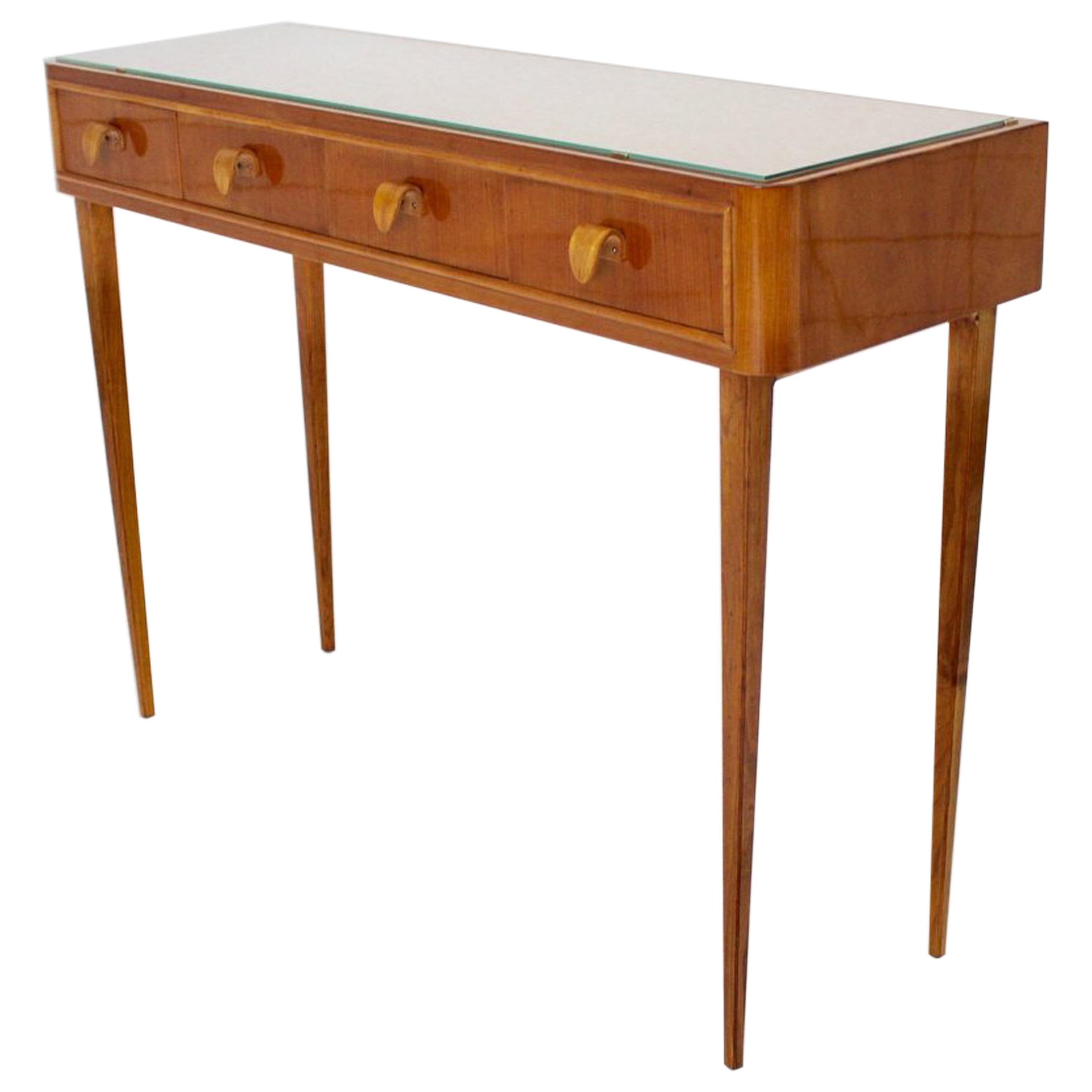 Mid-Century Modern Vintage Cherry Wood Commode Sideboard 1950s Italy For Sale