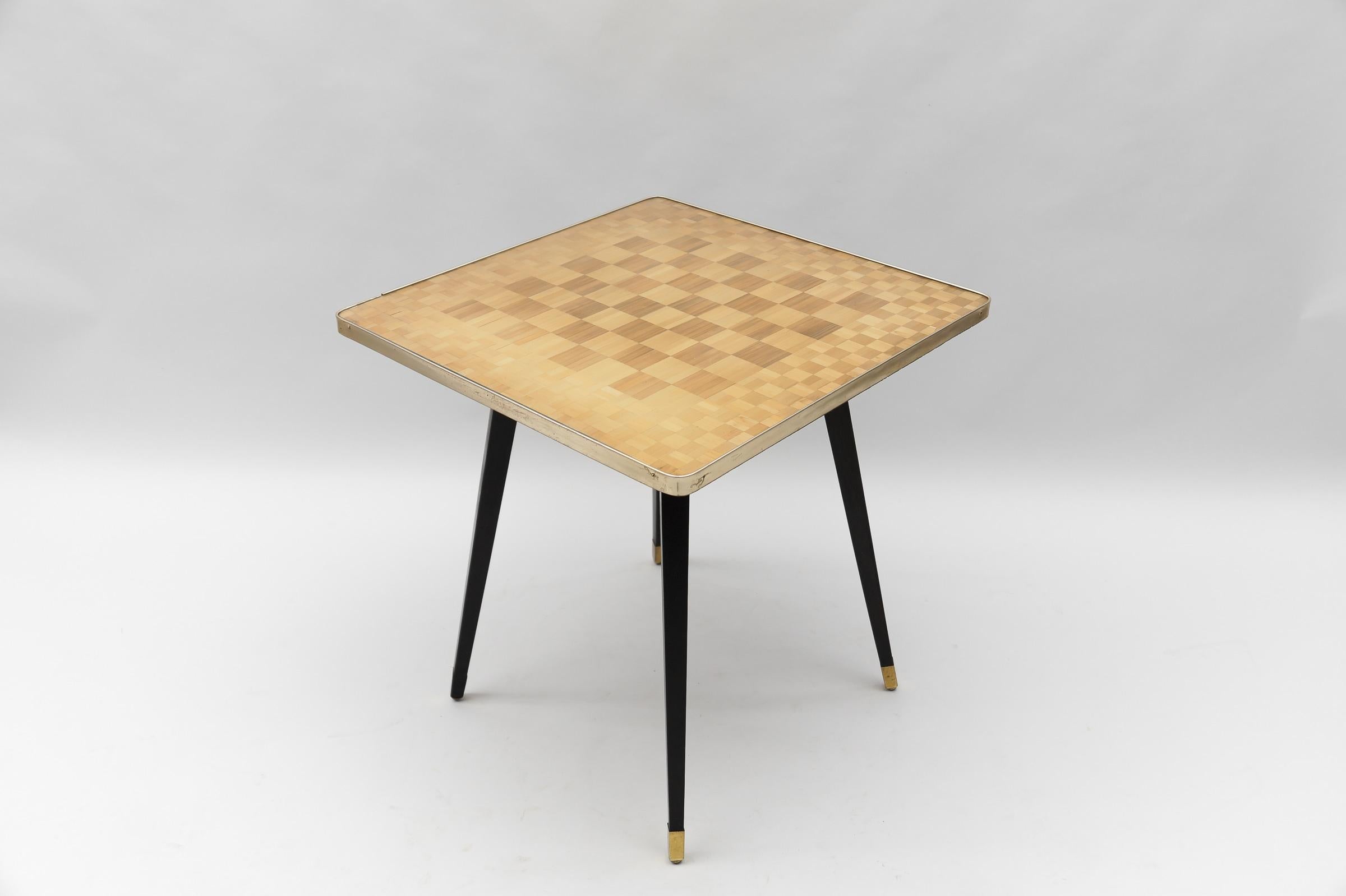 Brass Mid-Century Modern Chess Table, Italy, 1950s For Sale