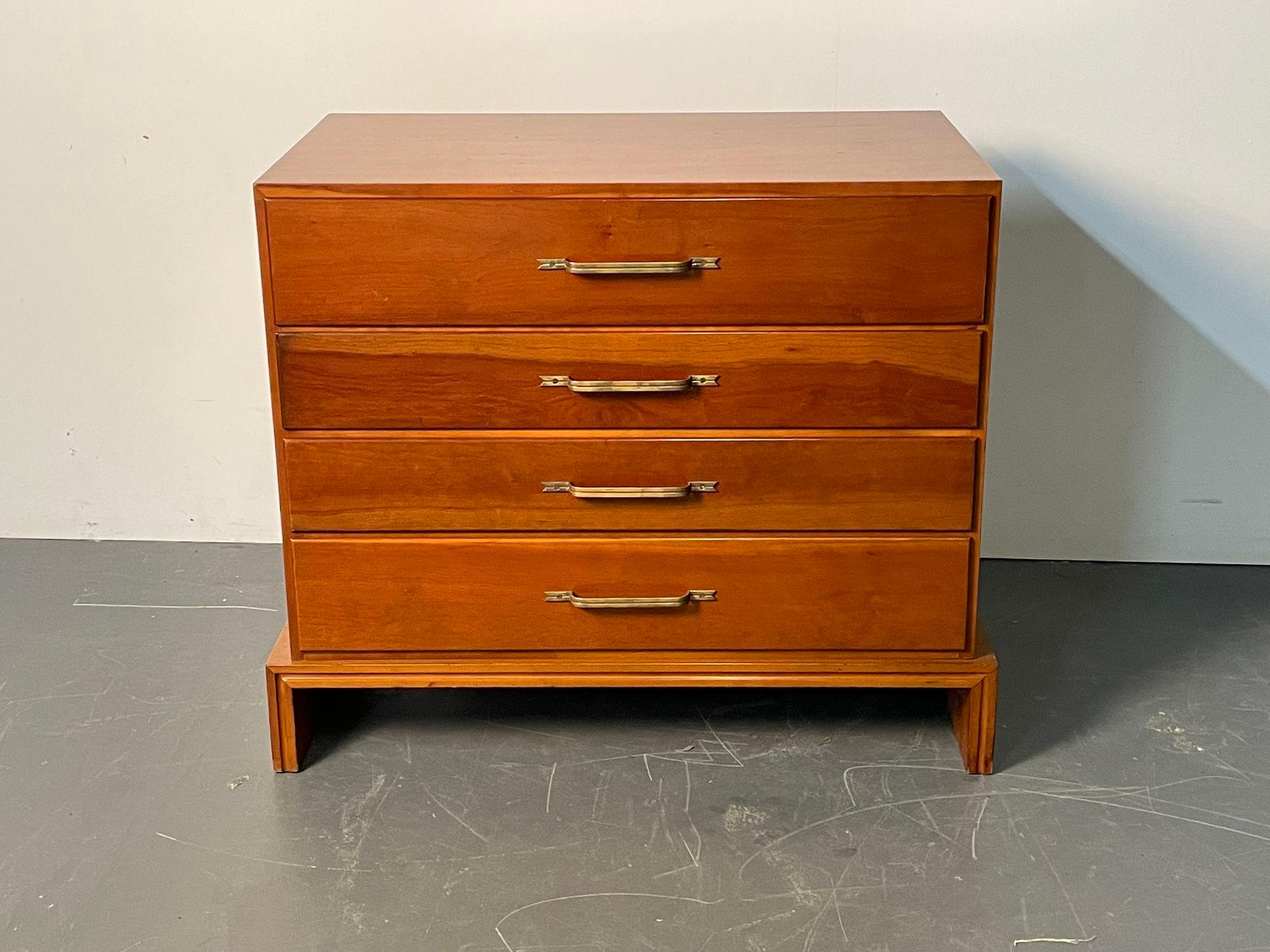 Mid-Century Modern Chest / Dresser, Tommi Parzinger for Charak Modern, Cherry
Having four graduating drawers on bracket feet. Perfect from a Bedside Stand or End Table. Unsigned. 
30.25H x 34W x 20.5D
 
ISXA