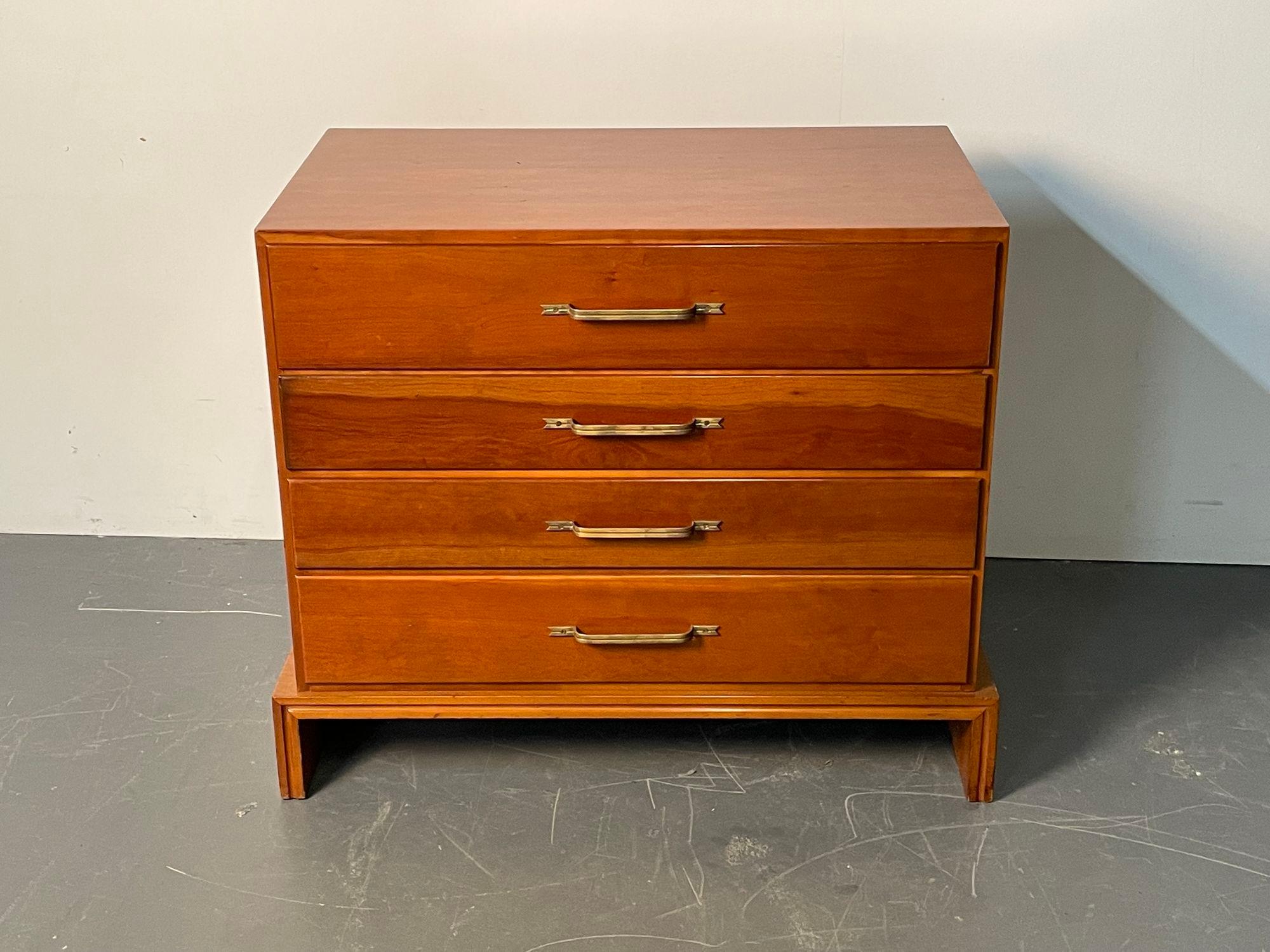 Mid-Century Modern Chest / Dresser, Tommi Parzinger for Charak Modern, Cherry In Good Condition For Sale In Stamford, CT