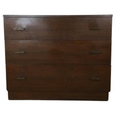 Vintage Mid Century Modern Chest of 3 Drawers with Brass Hardware