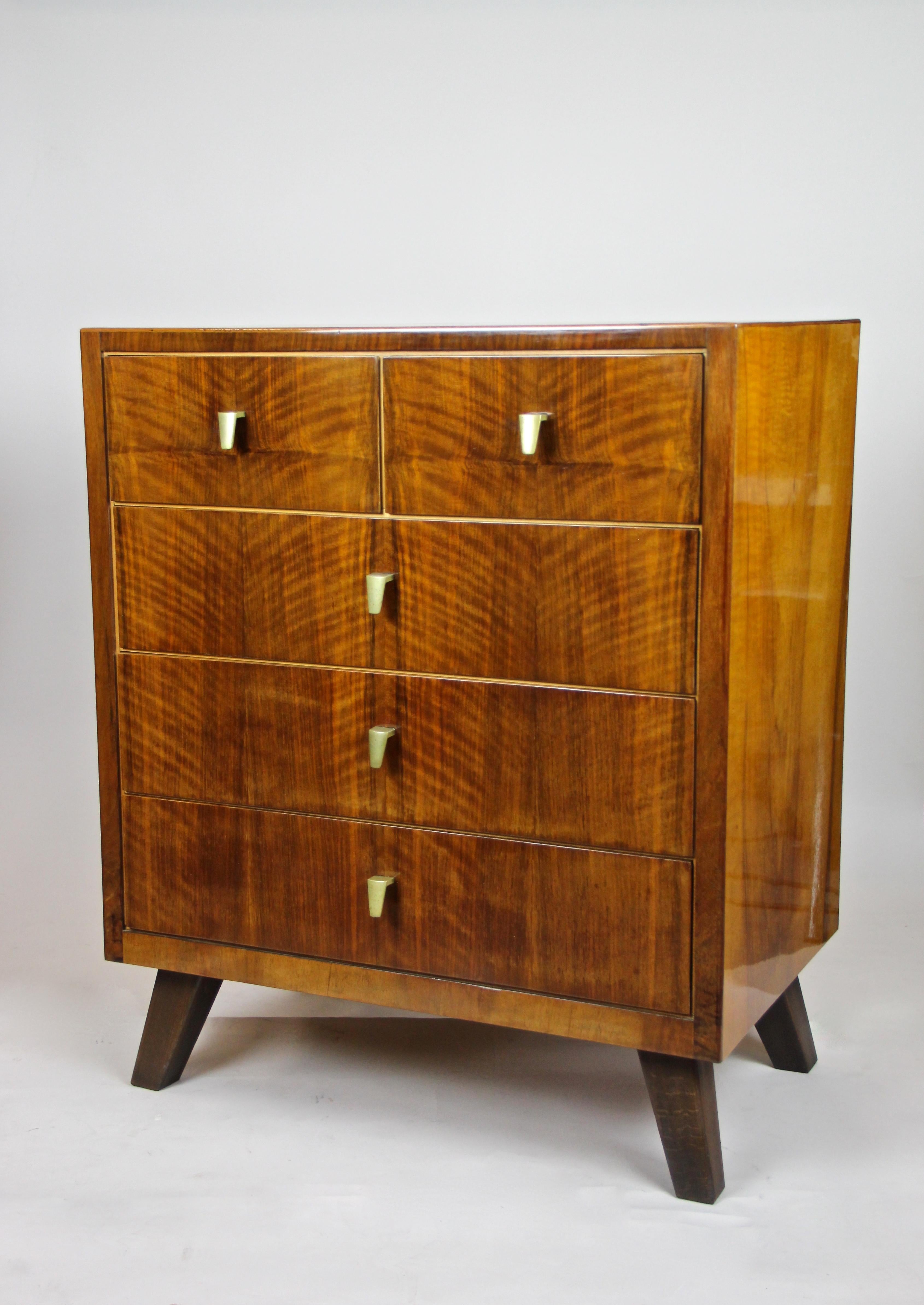 Mid-Century Modern Chest of Drawers/ Commode Nut Wood, Austria, circa 1960 6
