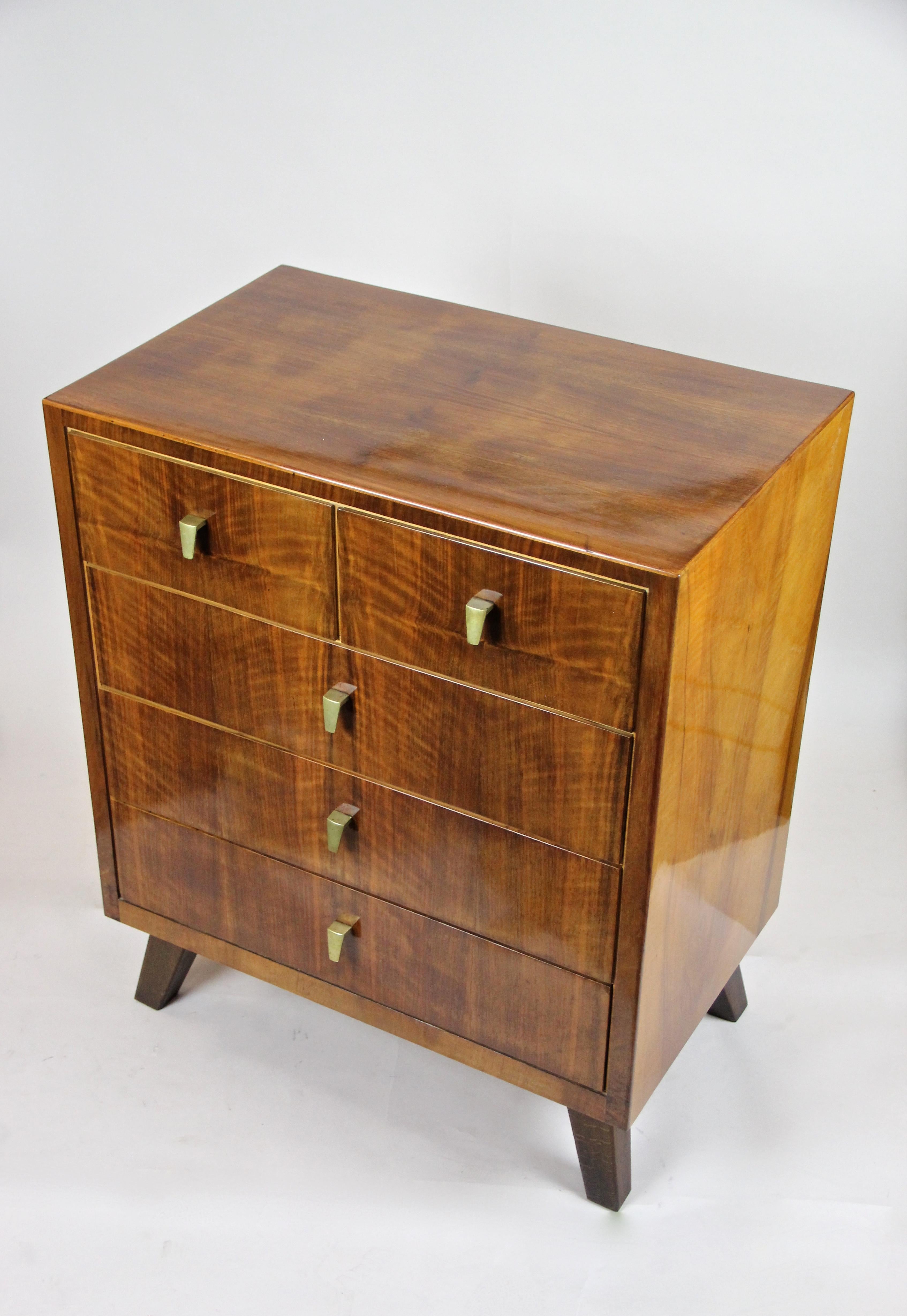 Mid-Century Modern Chest of Drawers/ Commode Nut Wood, Austria, circa 1960 8