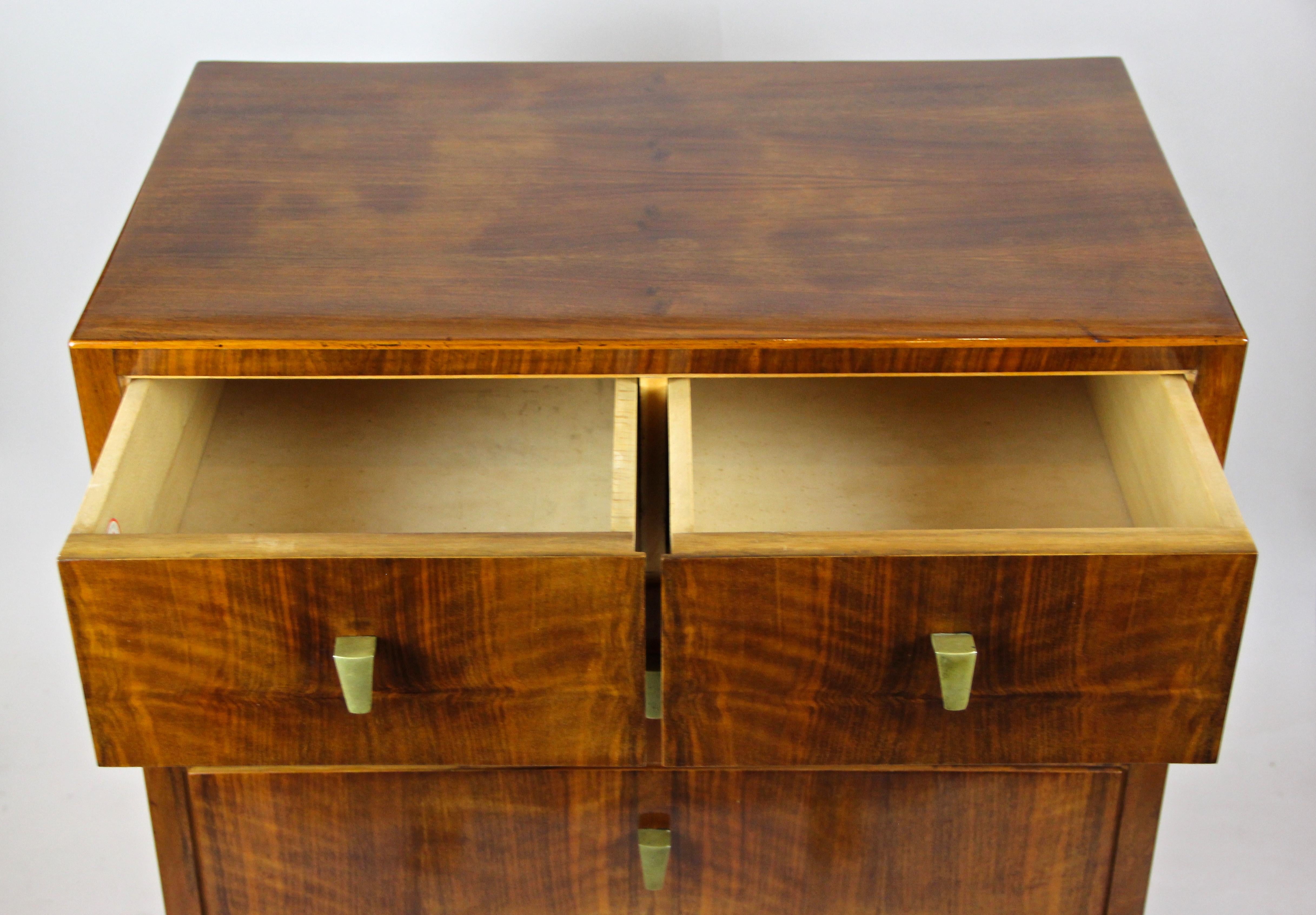 Austrian Mid-Century Modern Chest of Drawers/ Commode Nut Wood, Austria, circa 1960