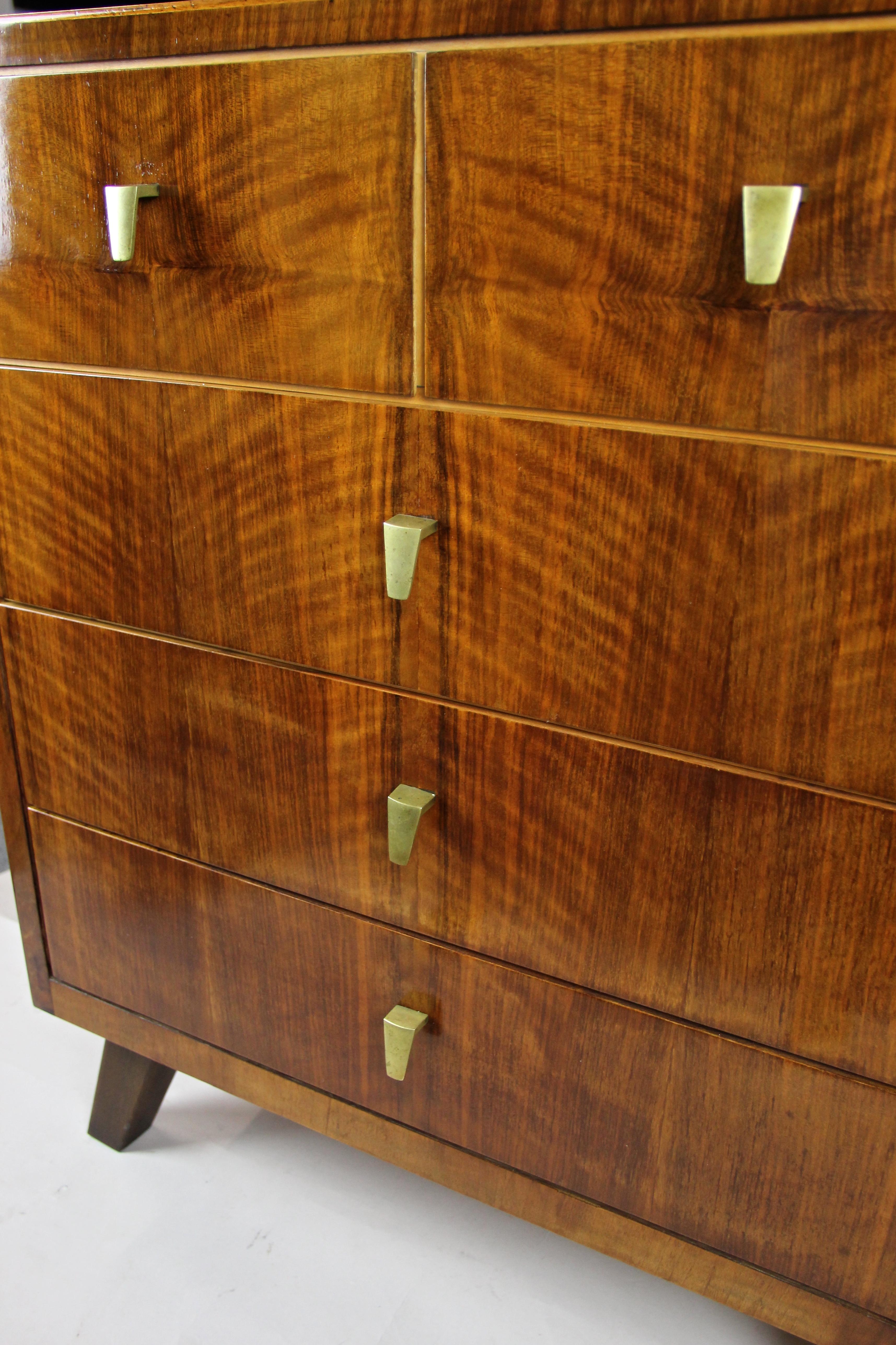 20th Century Mid-Century Modern Chest of Drawers/ Commode Nut Wood, Austria, circa 1960