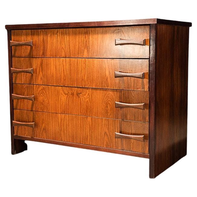 Cómoda moderna de mediados de siglo en madera de Caviuna, Desconocido, c. 1950