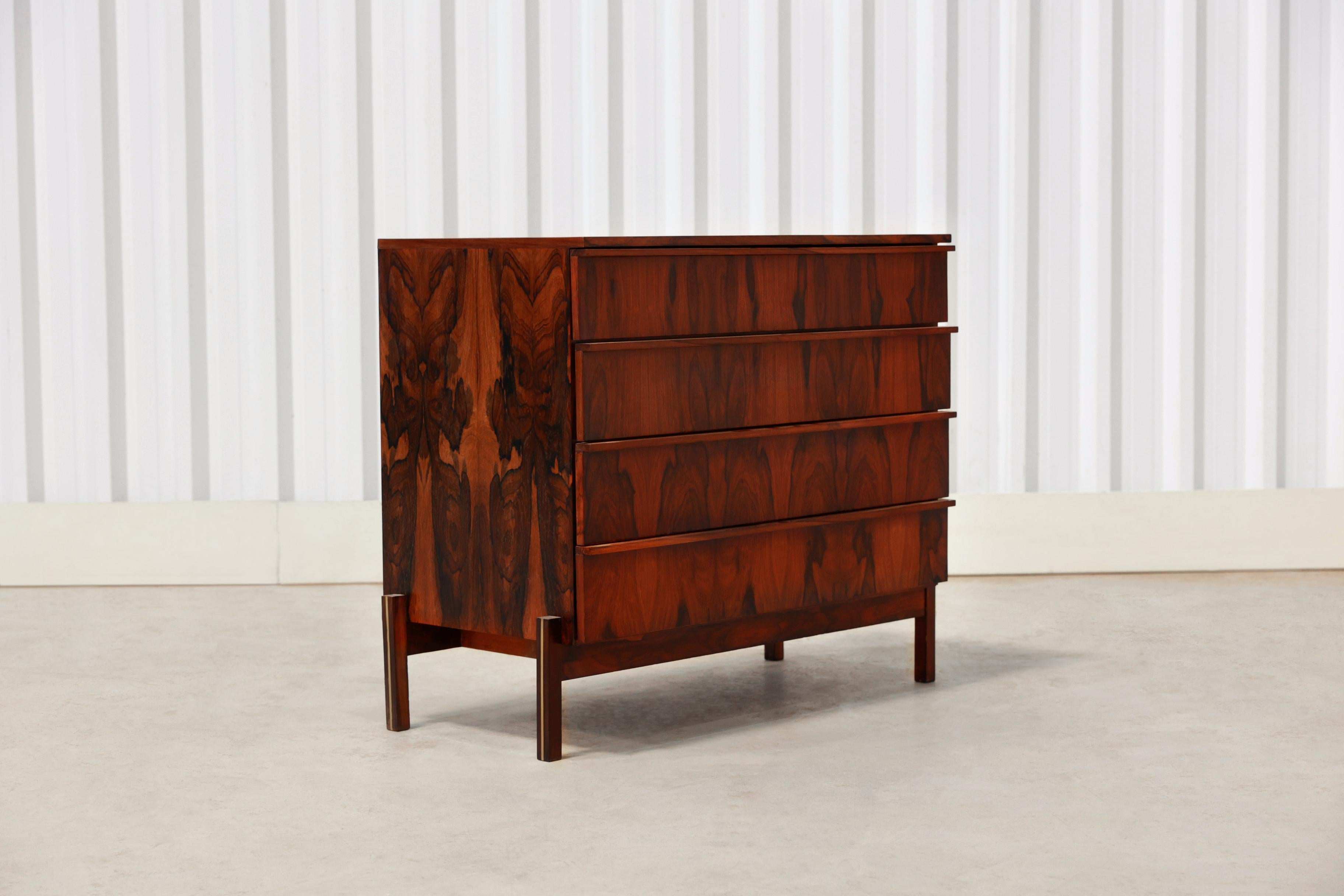 Brazilian Mid-century Modern Chest of Drawers in Hardwood by Cimo, Brazil For Sale