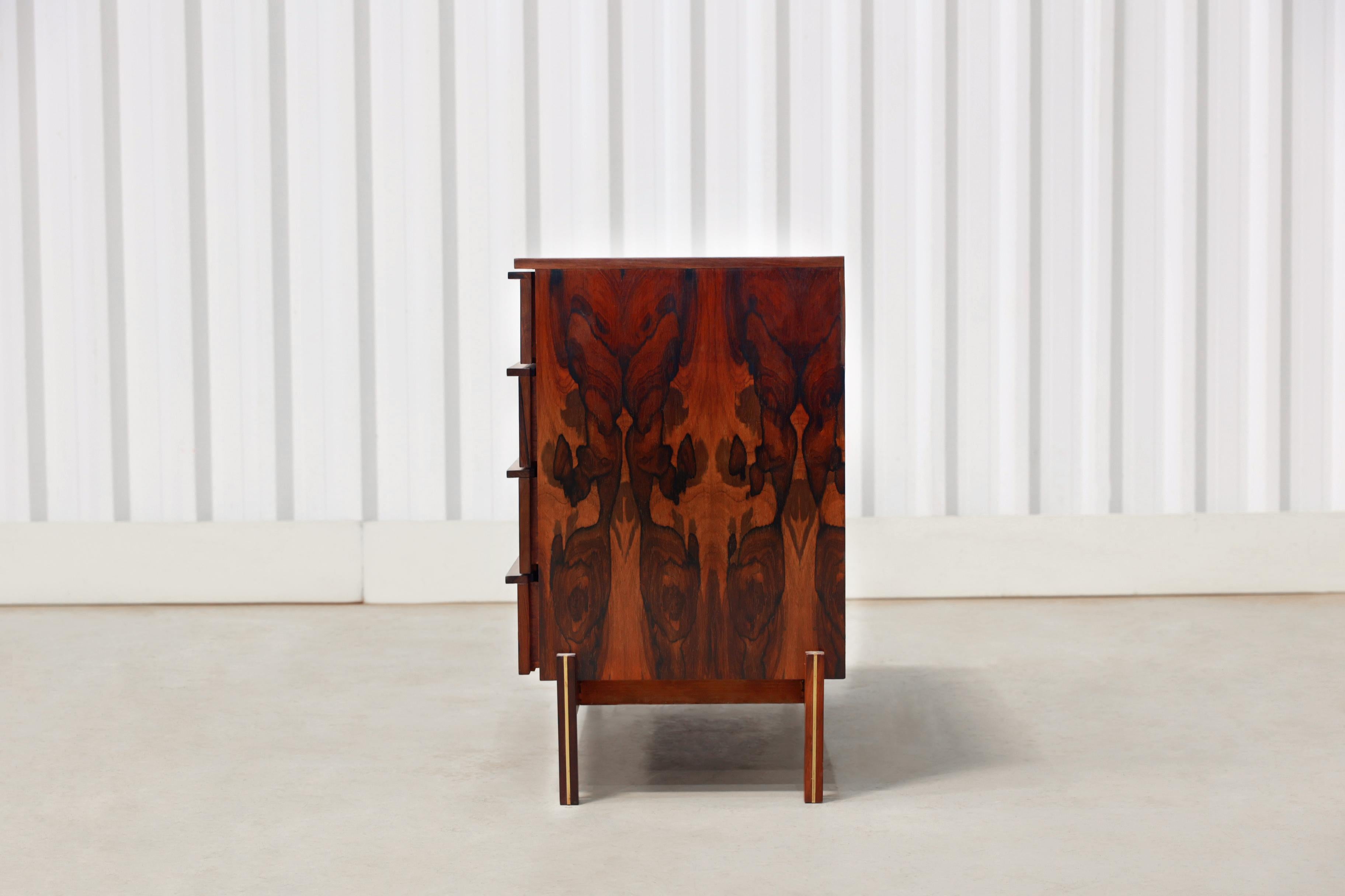 20th Century Mid-century Modern Chest of Drawers in Hardwood by Cimo, Brazil
