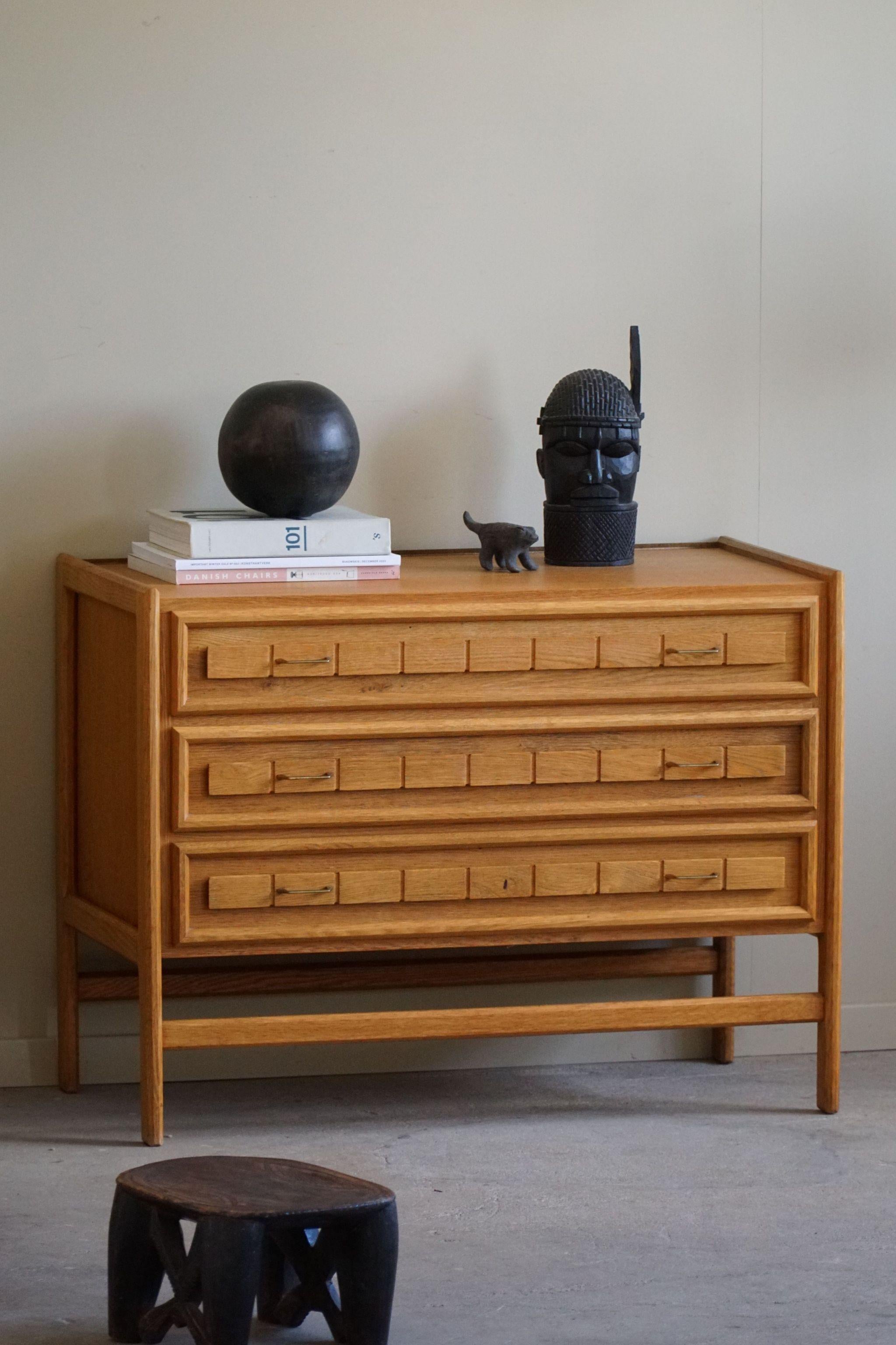 Mid-Century Modern, Chest of Drawers in Oak, By a Danish Cabinetmaker in 1960s For Sale 9
