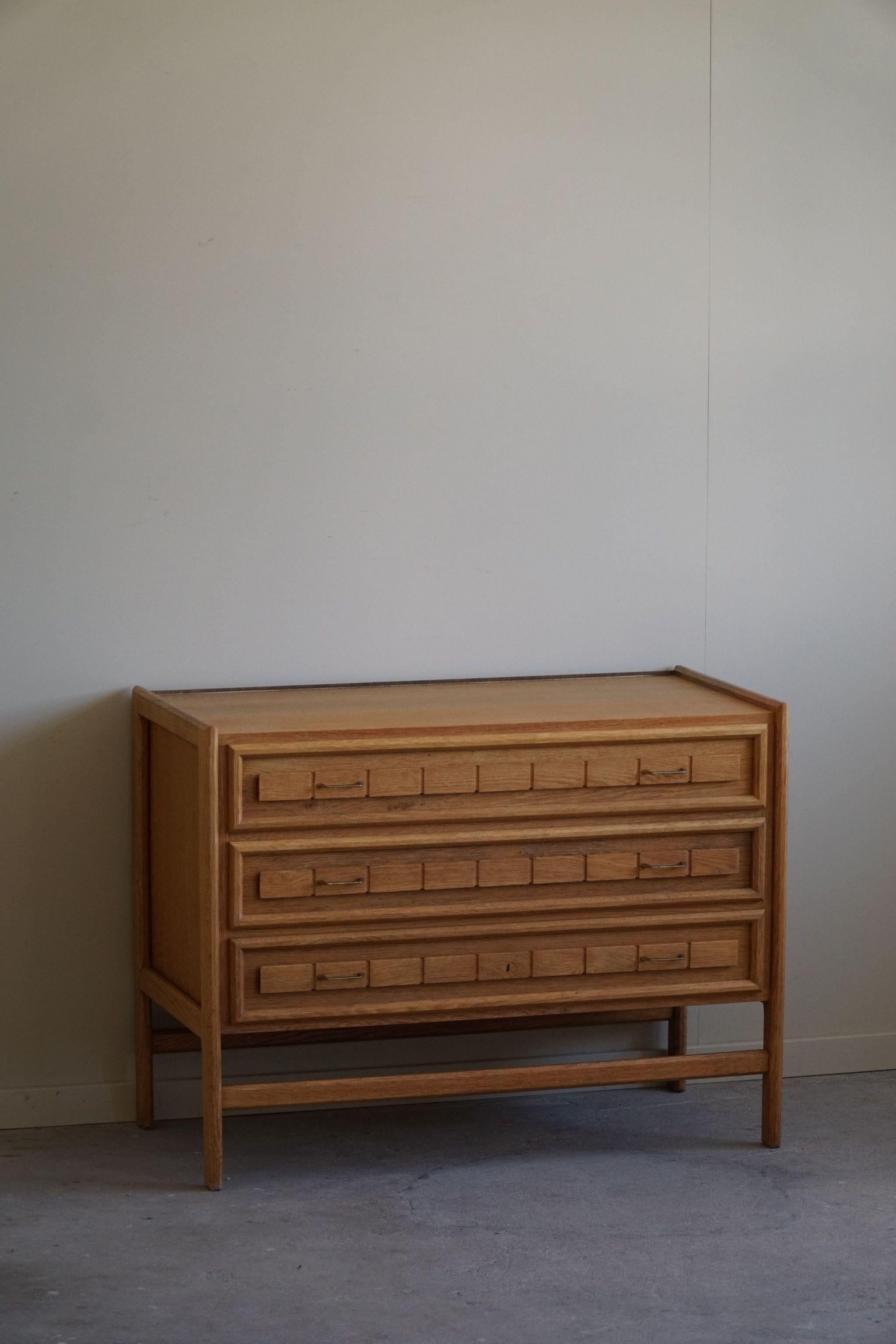 20th Century Mid-Century Modern, Chest of Drawers in Oak, By a Danish Cabinetmaker in 1960s For Sale