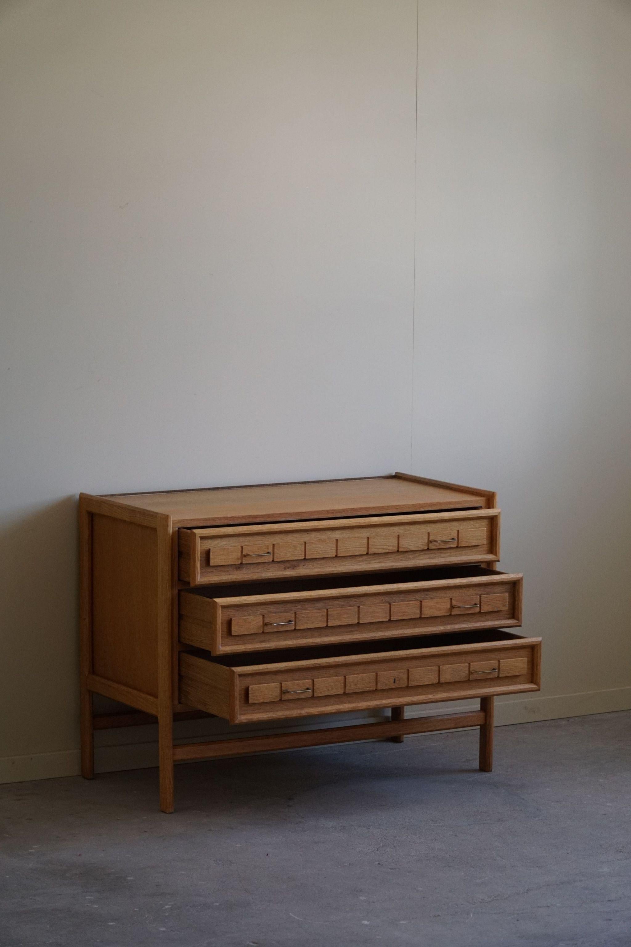 Mid-Century Modern, Chest of Drawers in Oak, By a Danish Cabinetmaker in 1960s For Sale 1