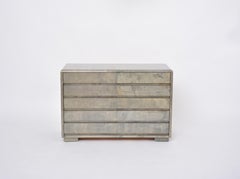Cassettiera moderna di metà secolo in pelle di capra laccata di Aldo Tura