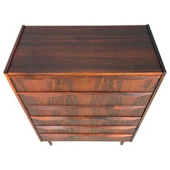 Mid-Century Modern Chest of Six Drawers, Tallboy in Teak, Denmark 1960s